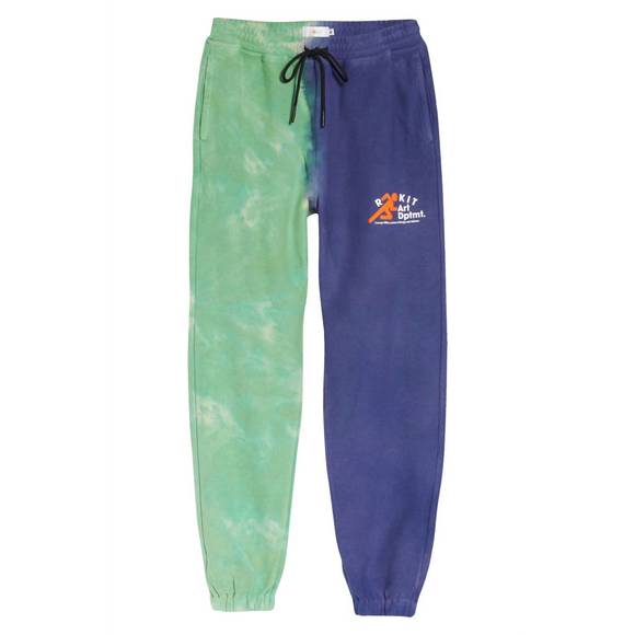 NEW ROKIT men's clash sweatpants in blue/green tie dye - Picture 5 of 5